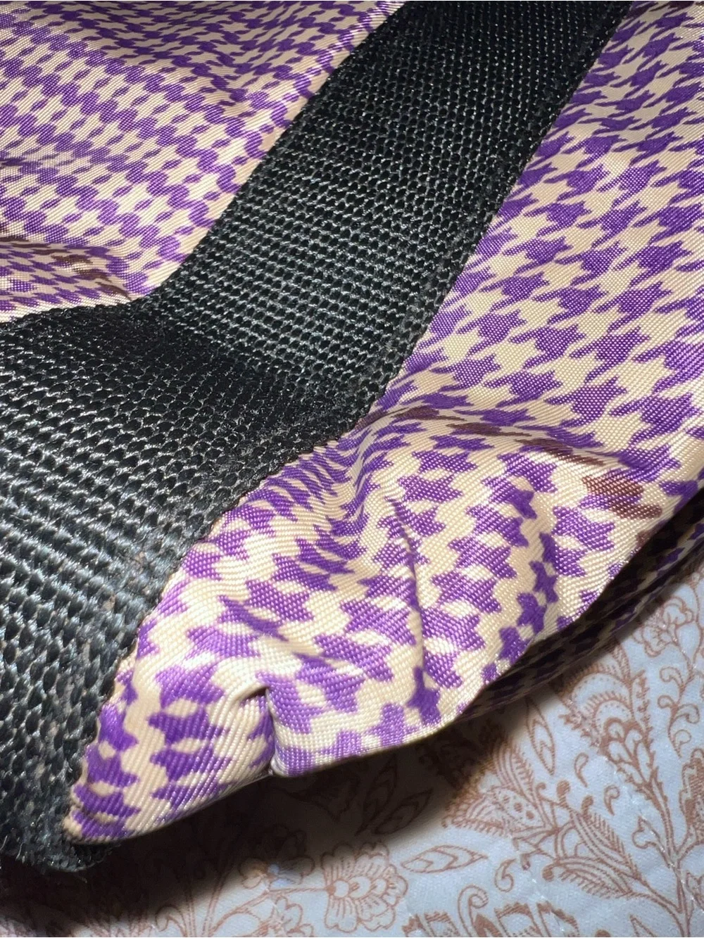 Lauren Ralph Lauren Nylon Purple Houndstooth pattern. Purple Brown Red